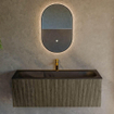 Mondiaz KURVE Ensemble meuble de salle de bains - 120x46x40cm - 1 tiroir - lavabo solid surface - central - 1 trou de robinet - Shadow SW1414267