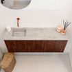 Mondiaz JOYA-DLUX 100cm meuble de toilette - couleur Ruby - Vasque FAYE position Gauche Sans trou de robinet couleur Glace. SW1423608