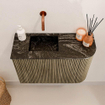 Mondiaz JOYA-DLUX Meuble de toilette 61,6 cm - arrondi droit couleur Dusk - Vasque FAYE position gauche Sans trou de robinet couleur Lava SW1423291