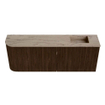 Mondiaz JOYA-DLUX Meuble de salle de bains 111,6 cm - arrondi gauche couleur Noyer - Vasque FAYE position Droite 1 trou de robinet couleur Arena SW1424363