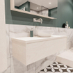 ENSEMBLE DE MEUBLE MONDIAZ LUSH - 120cm - 1 tiroir - lavabo BARCO - vasque centrale - 0 trous de robinet - sous-couche SW409661