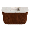 Mondiaz JOYA-DLUX 63.2cm toiletmeubel - ronding links en rechts kleur Ruby - Wastafel FAYE positie Midden Zonder kraangat kleur Frappe. SW1423510
