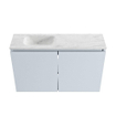 MONDIAZ TURE-DLUX Meuble toilette - 80cm - Clay - EDEN - vasque Opalo - position gauche - sans trou de robinet SW1104262