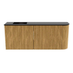 Mondiaz JOYA 101.6cm meuble de salle de bains - arrondi droite couleur Oak - Vasque FAYE position Gauche Sans trou de robinet couleur Urban SW1421214