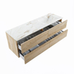MONDIAZ VICA-DLUX Ensemble meuble de salle de bains - 150cm - meuble bas Washed oak - 4 tiroirs - lavabo encastré cloud à droite - 1 trou de robinet - version haute 60cm - frape SW1088812