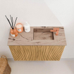 Mondiaz JOYA-DLUX 60cm meuble de salle de bains - couleur Oak - Vasque FAYE position Droite 1 trou de robinet couleur Arena. SW1423852