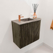 Mondiaz JOYA-DLUX 51.6cm toiletmeubel - ronding rechts kleur Shadow - Wastafel FAYE positie Links 1 kraangat kleur Oza. SW1425055
