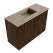 Mondiaz JOYA-DLUX 60cm meuble de salle de bains - couleur Walnut - Vasque FAYE position Milieu 1 trou de robinet couleur Arena. SW1424319