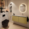 MONDIAZ TURE-DLUX Meuble toilette - 120cm - Oro - EDEN - vasque Glace - position droite - sans trou de robinet SW1103450