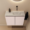 MONDIAZ TURE-DLUX Meuble de toilettes 60 cm Rosee. Lavabo EDEN Opalo position droite. Sans trou de robinet. SW1104482
