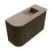 Mondiaz JOYA-DLUX Meuble de salle de bains 61,6cm - arrondi gauche couleur Shadow - Vasque FAYE position Droite 1 trou de robinet couleur Saba SW1426256