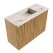 Mondiaz JOYA-DLUX 60cm meuble de toilette - couleur Chêne - Vasque FAYE position Milieu 1 trou de robinet couleur Nata. SW1424040
