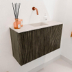 Mondiaz JOYA-DLUX 70cm meuble de toilette - couleur Shadow - Vasque FAYE position Milieu Sans trou de robinet couleur Meli. SW1424870
