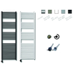 Sanicare radiateur électrique design 172 x 45 cm 920 watts thermostat chrome en bas à gauche blanc SW890910