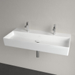 Villeroy & Boch memento 2.0 Lavabo face inférieure meulée 100x13.5x9.5cm 2 trous de robinet Ceramic+ Blanc Alpin SW358449