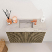 Mondiaz JOYA-DLUX 60cm toiletmeubel - kleur Dusk - Wastafel FAYE positie Midden 1 kraangat kleur Glace. SW1423121