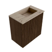 Mondiaz JOYA-DLUX 40cm toiletmeubel - kleur Walnut - Wastafel FAYE positie Rechts Zonder kraangat kleur Arena. SW1424302