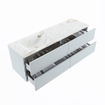 MONDIAZ VICA-DLUX Ensemble meuble de salle de bains - 150cm - meuble sous-vasque clay - 4 tiroirs - lavabo encastré cloud à gauche - sans trous de robinet - version haute 60cm - frape SW1089179