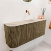 Mondiaz JOYA-DLUX Meuble de salle de bains 103.2cm - arrondi gauche et droite couleur Dusk - Vasque FAYE position Milieu Sans trou de robinet couleur Frappe SW1423112