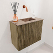 Mondiaz JOYA-DLUX 50cm toiletmeubel - kleur Dusk - Wastafel FAYE positie Rechts Zonder kraangat kleur Arena. SW1425732