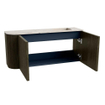 Mondiaz JOYA-DLUX Meuble de salle de bains - 91,6cm - arrondi gauche couleur Shadow - Vasque FAYE position Droite Sans trou de robinet couleur Nata SW1424994