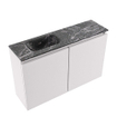 MONDIAZ TURE-DLUX Meuble toilette - 80cm - Cale - EDEN - vasque Lava - position gauche - 1 trou de robinet SW1103708