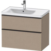 Duravit D-neo Meuble sous vasque 78.4x45.2x62.5cm 2 tiroirs Lin mat SW641136