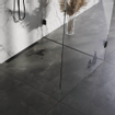 Brauer Caniveau de douche 70x7.5cm avec grille multi-usages et bride inox pour montage mural Noir mat SW771577