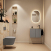 MONDIAZ TURE-DLUX Meuble toilette - 60cm - Smoke - EDEN - vasque Frappe - position droite - 1 trou de robinet SW1103094