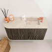 Mondiaz JOYA-DLUX 71.6cm toiletmeubel - ronding links kleur Shadow - Wastafel FAYE positie Rechts 1 kraangat kleur Frappe. SW1422696