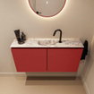 MONDIAZ TURE-DLUX Meuble toilette - 100cm - Fire - EDEN - vasque Glace - position centrale - 1 trou de robinet SW1103268