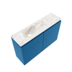 MONDIAZ TURE-DLUX Meuble toilette - 80cm - Jeans - EDEN - vasque Frappe - position gauche - sans trou de robinet SW1102811