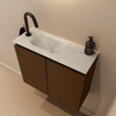 MONDIAZ TURE-DLUX Meuble toilette - 60cm - Rust - EDEN - vasque Opalo - position gauche - 1 trou de robinet SW1104555