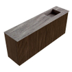 Mondiaz JOYA-DLUX 100cm meuble de salle de bains - couleur Walnut - Vasque FAYE position Droite Sans trou de robinet couleur Oza. SW1426247