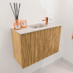Mondiaz JOYA-DLUX 60cm meuble de toilette - couleur Chêne - Vasque FAYE position Milieu 1 trou de robinet couleur Nata. SW1424040