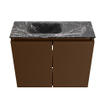 MONDIAZ TURE-DLUX Meuble de toilettes 60cm brun rustique. EDEN lavabo Lava position gauche. Sans trou de robinet. SW1103983