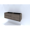 HR Badmeubelen Rize meuble sous lavabo - 2 tiroirs gauche (70cm)/1 tiroir haut droit (70cm) - sans poignée push2open - 140 x 45 x 45 cm - espresso SW708092