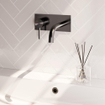 BRAUER Stripe Mitigeur de lavabo encastré - bec verseur courbé et rosace - modèle A2 - gunmetal brossé PVD SW1434960