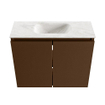 MONDIAZ TURE-DLUX Meuble toilette - 60cm - Rust - EDEN - vasque Ostra - position centrale - 1 trou de robinet SW1105059