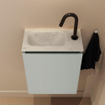 MONDIAZ TURE-DLUX Meuble WC 40 cm Greey. Lavabo EDEN Opalo position gauche. Avec 1 trou de robinet. SW1104316