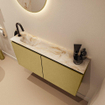 MONDIAZ TURE-DLUX meuble de toilettes 100cm Oro. EDEN lavabo Frappe position gauche. Avec 1 trou de robinet. SW1102893