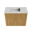 Mondiaz JOYA-DLUX 50cm toiletmeubel - kleur Oak - Wastafel FAYE positie Links Zonder kraangat kleur Opalo. SW1422159