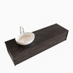 MONDIAZ LUSH Ensemble de meuble salle de bain - 150cm - 1 tiroir - lavabo BARCO - vasque à gauche - 1 trou de robinet - marron foncé SW409646