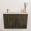 Mondiaz JOYA-DLUX 60cm toiletmeubel - kleur Shadow - Wastafel FAYE positie Links 1 kraangat kleur Frappe. SW1422664