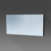 Saniclass Dual Spiegelkast - 140x70x15cm - verlichting - geintegreerd - 3 links- rechtsdraaiende spiegeldeur - MFC - black wood SW242146