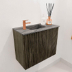 Mondiaz JOYA-DLUX Meuble de salle de bains - 50cm - couleur Shadow - Lavabo FAYE position Gauche 1 trou de robinet couleur Sombra. SW1425170