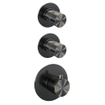 BRAUER Gunmetal Edition Regendoucheset inbouw - hoofddouche 20cm - 3 gladde knoppen - inclusief inbouwdeel - rechte wandarm - handdouche rond 3 standen - PVD - geborsteld gunmetal SW715836
