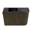Mondiaz JOYA-DLUX Meuble de salle de bains 61,6cm - arrondi droit couleur Shadow - Vasque FAYE position Gauche 1 trou de robinet couleur Lava SW1422861