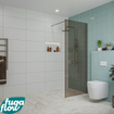 FugaFlow Eccelente Vetro inloopdouche badkamer - 80x200cm - rookglas - wandarm - gunmetal - SW1125146