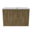 Mondiaz JOYA-DLUX 60cm meuble de toilette - couleur Dusk - Vasque FAYE position Gauche Sans trou de robinet couleur Glace. SW1423137